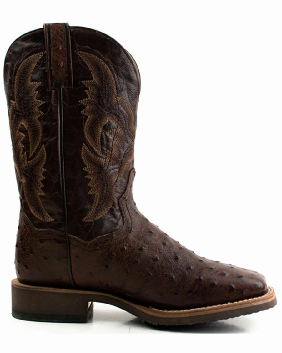 Boot * | Dan Post Men'S Alamosa Hand Ostrich Quill Western Boots Broad Square Toe