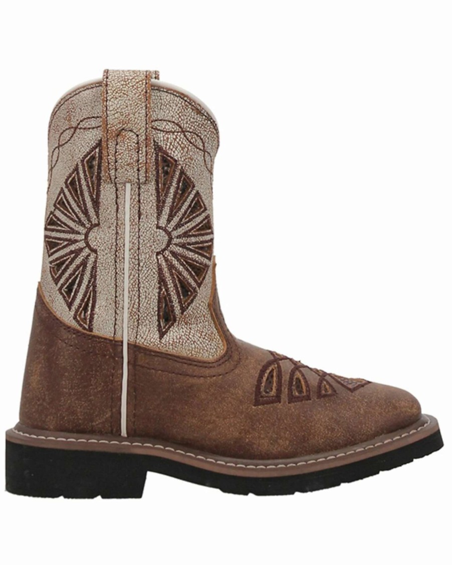 Boot * | Dan Post Girls' Lil Kite Days Western Boots Broad Square Toe For Toddler-Girls' Tan