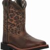 Boot * | Dan Post Youth Girls' Leopard Western Boots Broad Square Toe