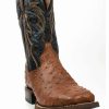 Boot * | Dan Post Men'S 11 Bay Apache Hand Quill Ostrich Exotic Western Boots Broad Square Toe