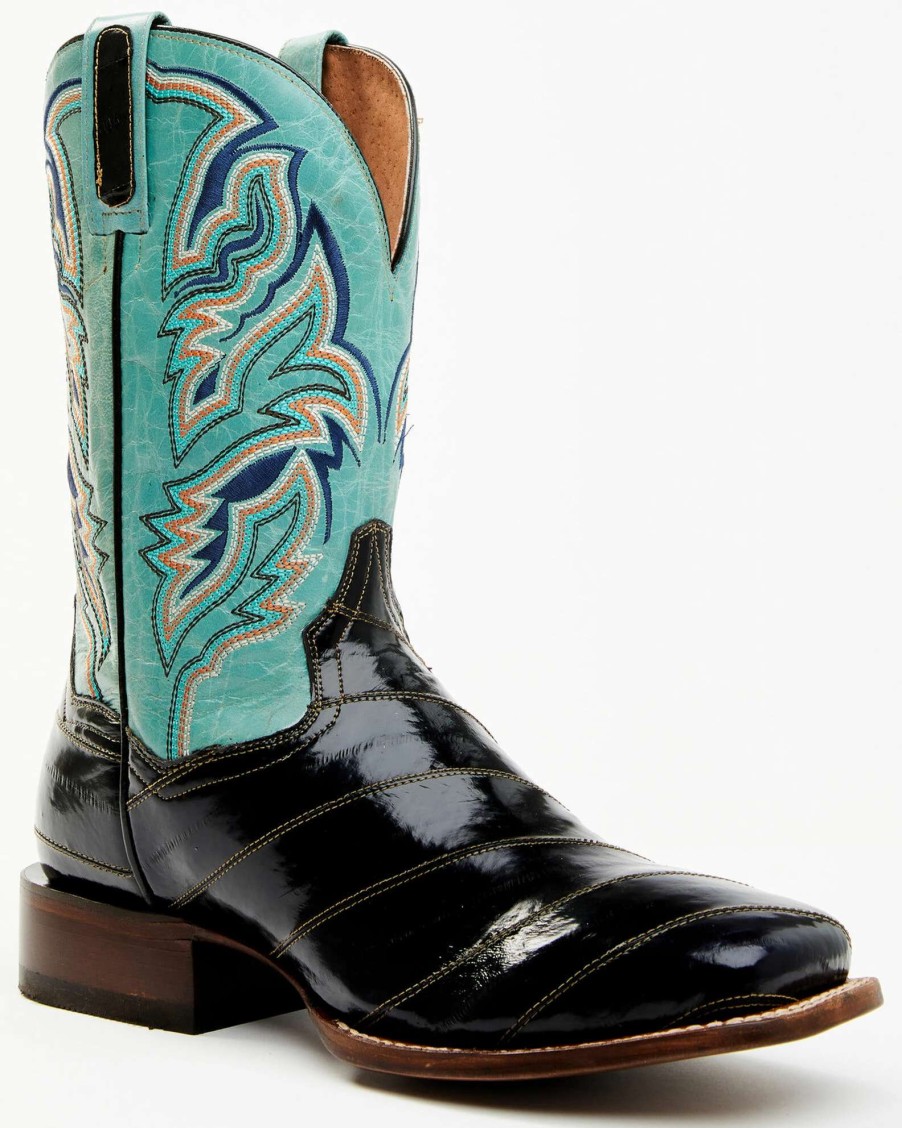 Boot * | Dan Post Men'S Eel Exotic Blue Western Boots Broad Square Toe