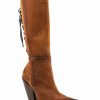 Boot * | Dan Post Women'S Corsette Back Lace Tall Western Leather Boots Snip Toe