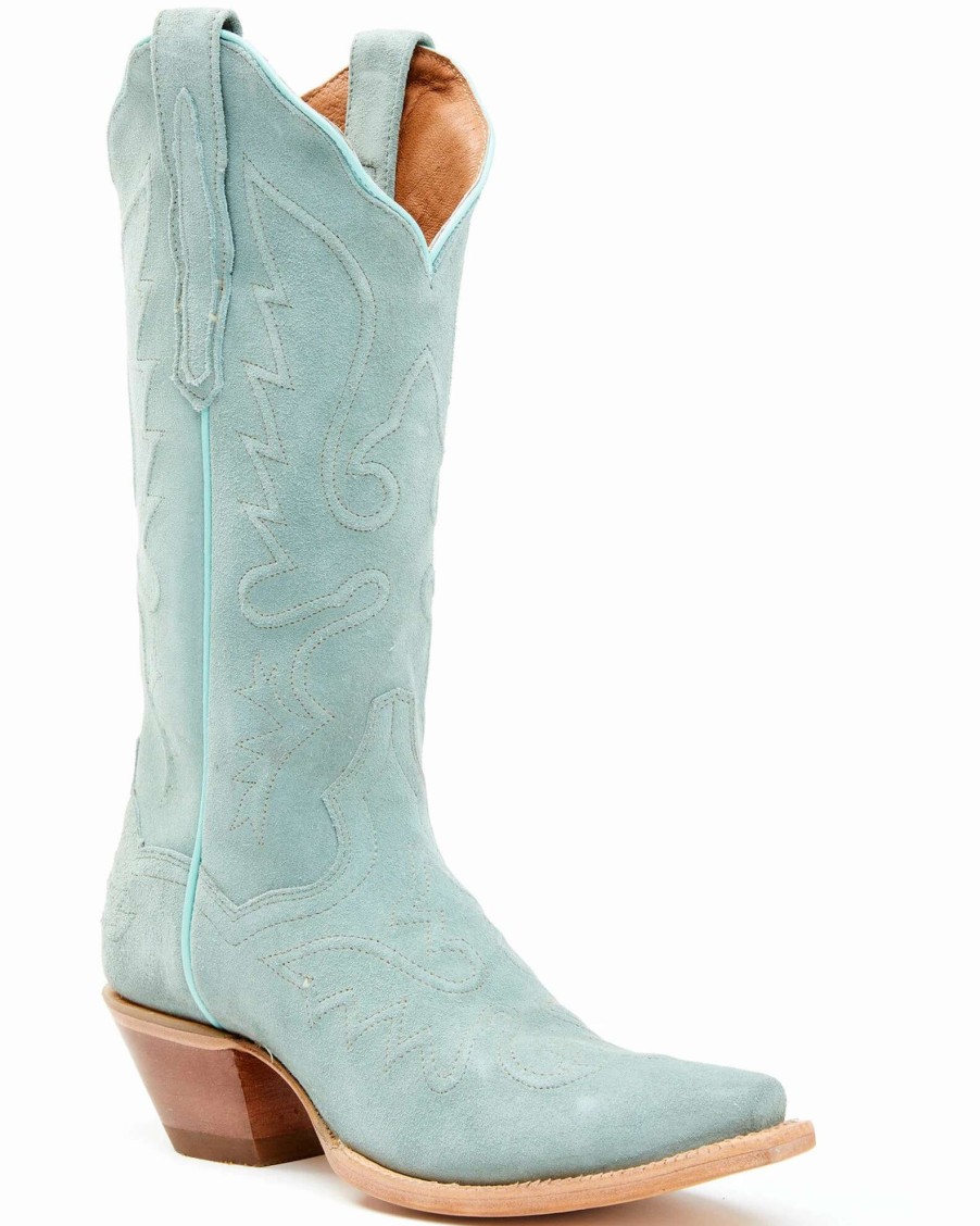 Boot * | Dan Post Women'S Seafoam Suede Western Boots Snip Toe