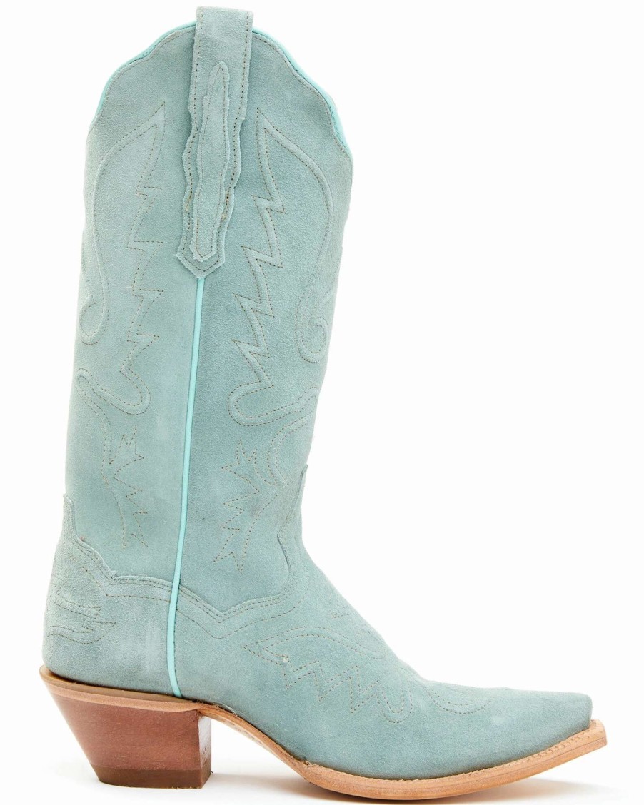 Boot * | Dan Post Women'S Seafoam Suede Western Boots Snip Toe