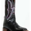 Boot * | Dan Post Women'S Back Cut Black Python Exotic Western Boot Broad Square Toe