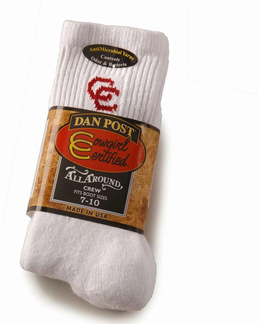 Sock * | Dan Post Womens Cowboy Certified Crew Socks (2-Pack) For Women'S White