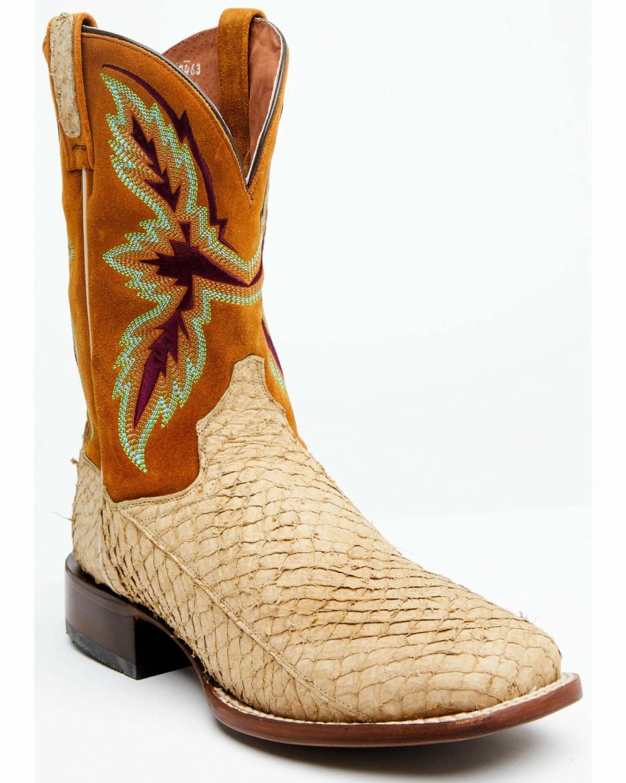 Boot * | Dan Post Men'S Exotic Sea Bass Skin Western Boots Broad Square Toe