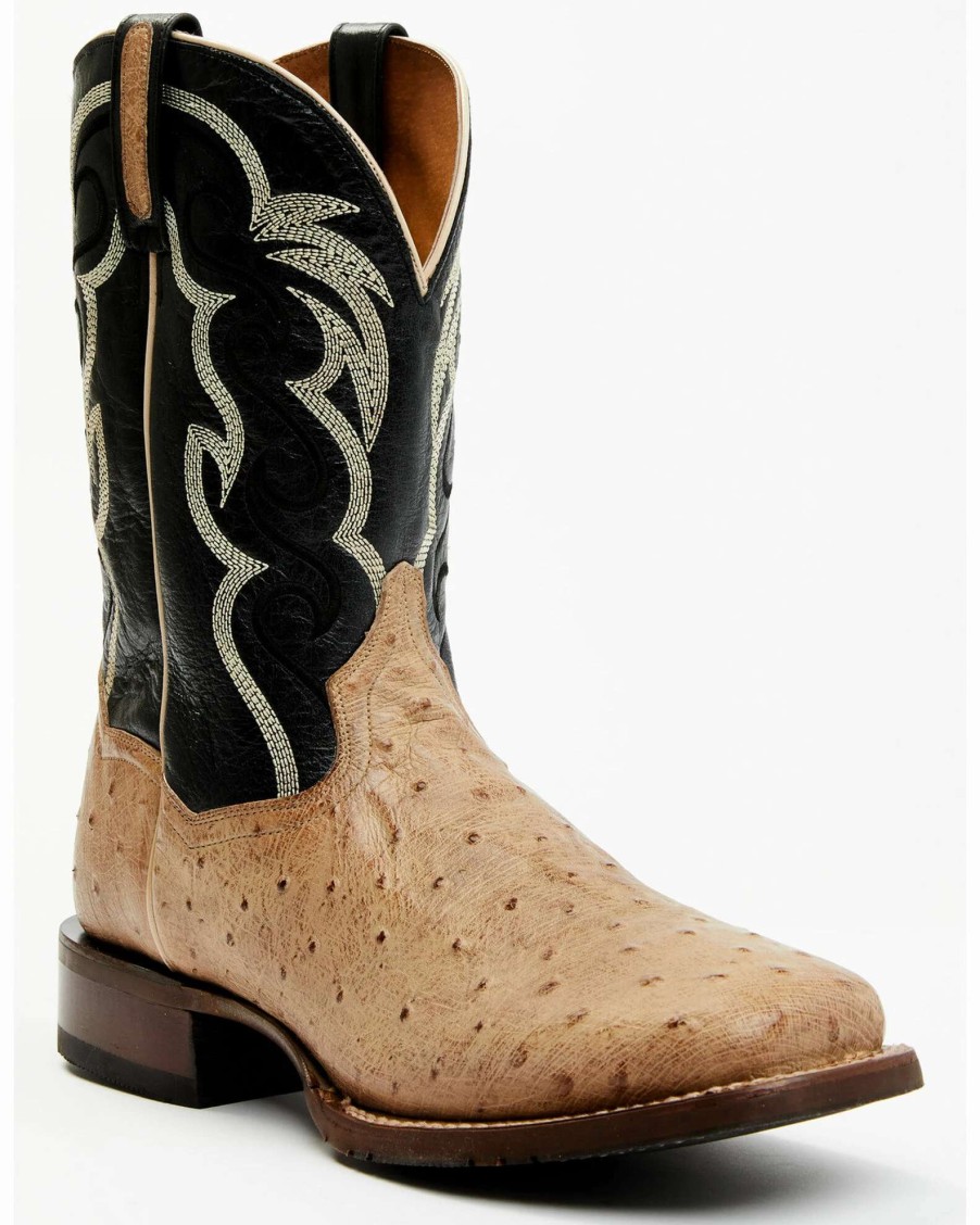 Boot * | Dan Post Men'S Hand Ostrich Quill Western Boots Broad Square Toe