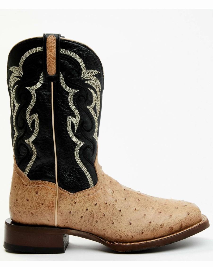 Boot * | Dan Post Men'S Hand Ostrich Quill Western Boots Broad Square Toe